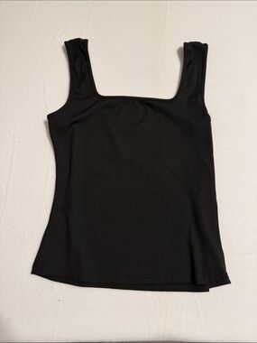 SHEIN Black Square-Neck Ribbed Tank - Women-s17